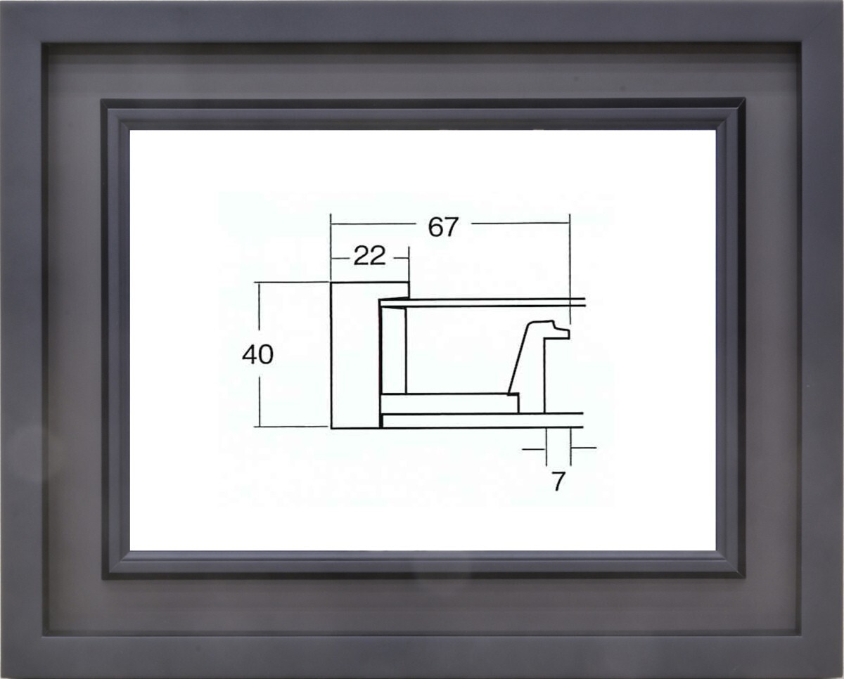 額縁 油絵/油彩額縁 木製フレーム アクリル付 3441N サイズ F3号 ブラック 黒拍卖