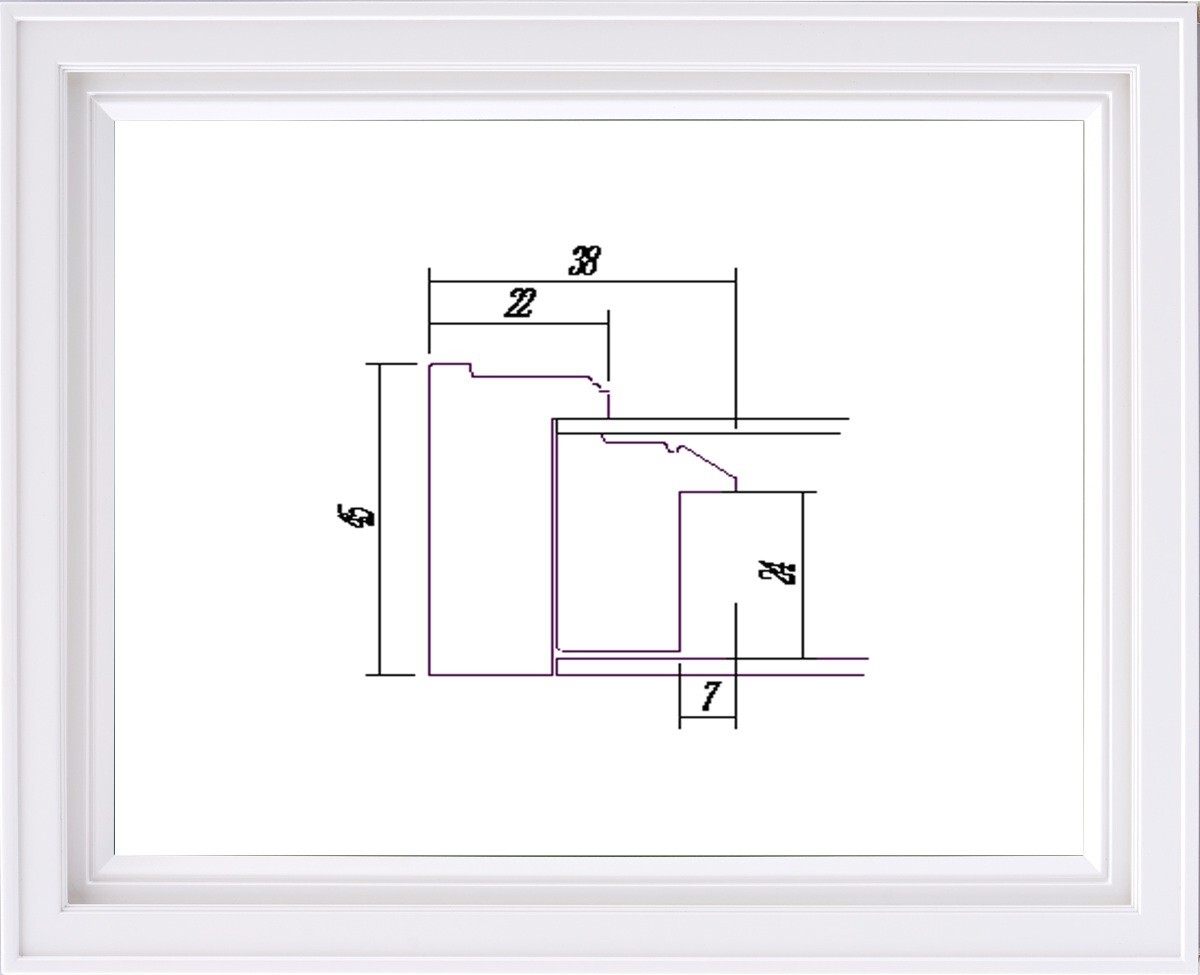 額縁 油絵/油彩額縁 木製フレーム UVカットアクリル付 7753 サイズ F6号 ホワイト拍卖