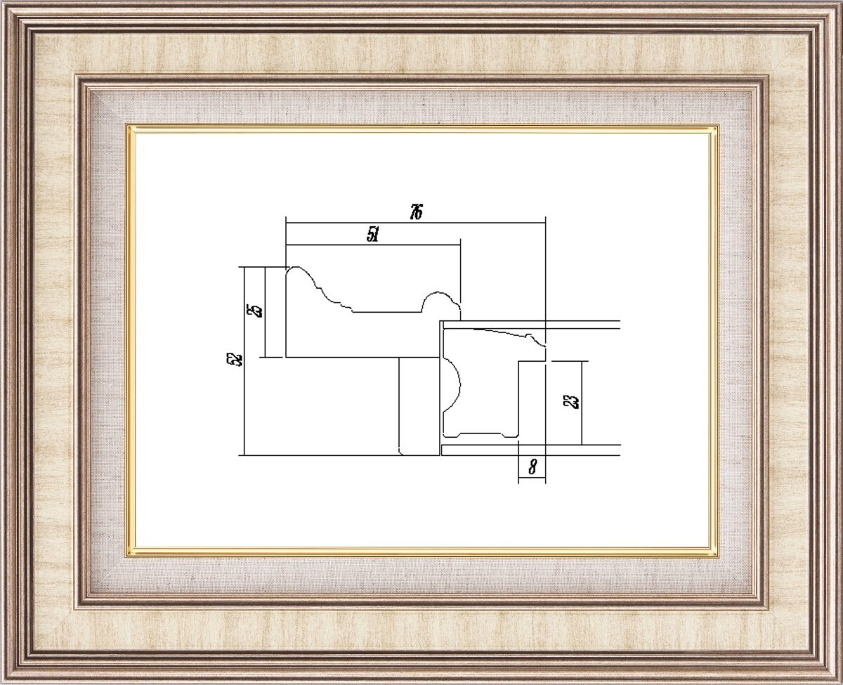 額縁 油絵/油彩額縁 樹脂製フレーム UVカットアクリル付 8159 サイズ F6号 S/アイボリー拍卖