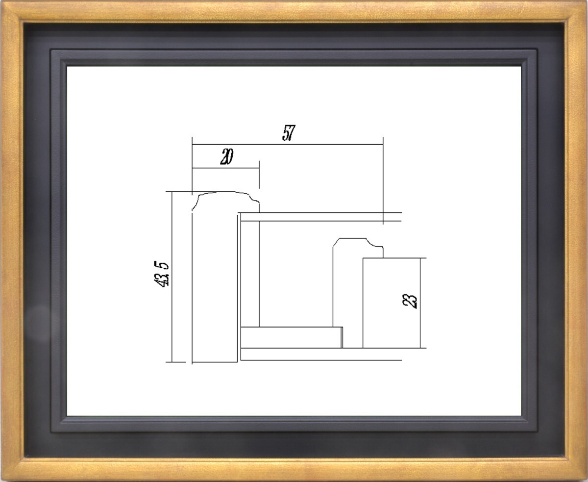 額縁 油絵/油彩額縁 木製フレーム アクリル付 7747 サイズ F3号 ゴールド拍卖