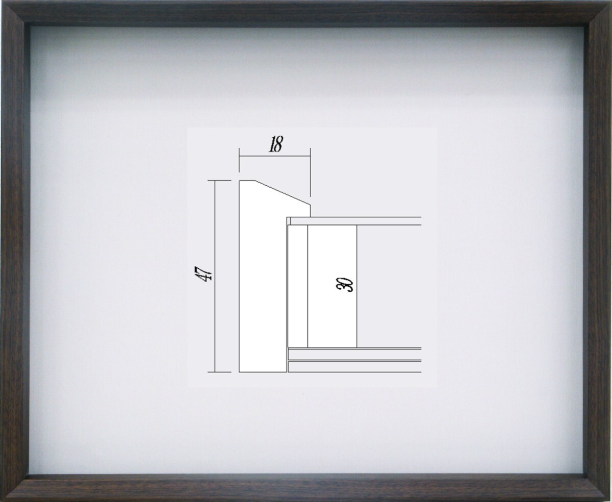 油絵/油彩額縁 木製フレーム UVカットアクリル付 3486 サイズ F10号 ブラウン拍卖
