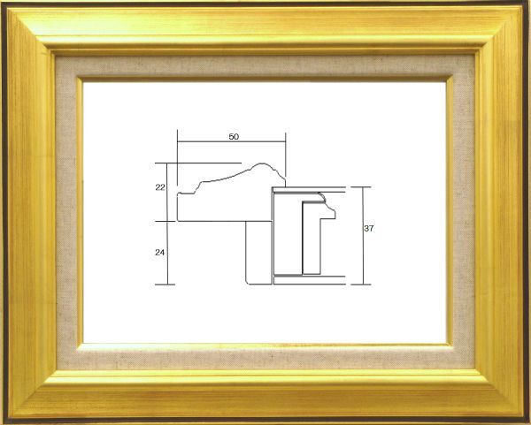 額縁 油絵用 アートフレーム 7716 サイズ SM ゴールド 金拍卖