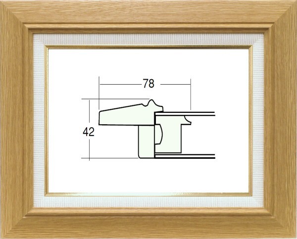 額縁 油絵/油彩額縁 木製フレーム 3427 ガラス付 サイズ F4号 木地拍卖