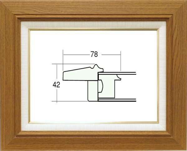 油絵/油彩額縁 木製フレーム 3427 UVカットアクリル付 サイズ F30号 チーク拍卖