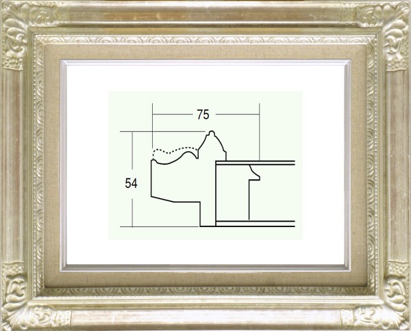 額縁 油絵/油彩額縁 成型フレーム 8904 F10号 シルバー 銀拍卖