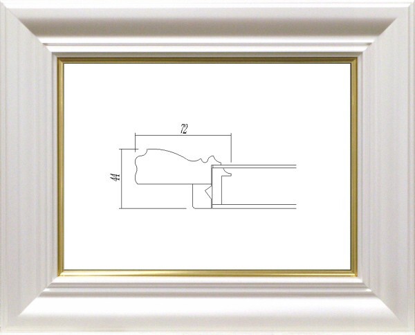 額縁 油絵/油彩額縁 樹脂製フレーム 3476 UVカットUVカットアクリル付 サイズ F6号 パールホワイト拍卖