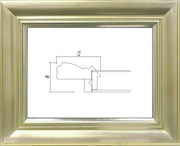 額縁 油絵/油彩額縁 樹脂製フレーム UVカットアクリル付 7714 サイズ F3号 シルバー 銀拍卖