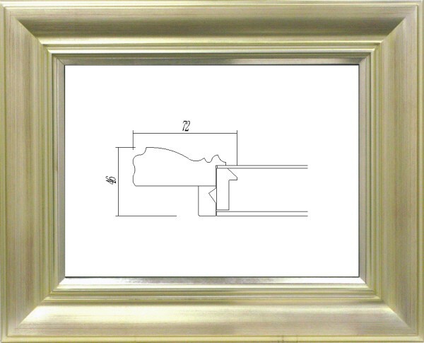 油絵/油彩額縁 樹脂製フレーム UVカットアクリル付 7714 サイズ F12号 シルバー 銀拍卖