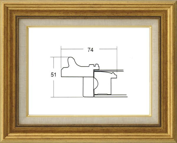 額縁 油絵/油彩額縁 UVカットアクリル付 8111 F4号 ゴールド 金拍卖