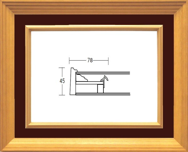 額縁 油絵/油彩額縁 木製フレーム 3017 ガラス付 サイズ F0号 エンジ拍卖