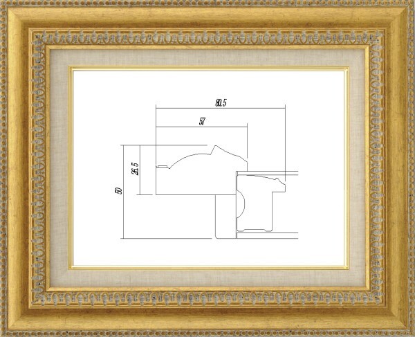 額縁 油絵/油彩額縁 アクリル付 9631 サイズ F4号 ゴールド 金拍卖