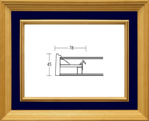 油絵/油彩額縁 木製フレーム 3017 ガラス付 サイズ M4号 紺拍卖