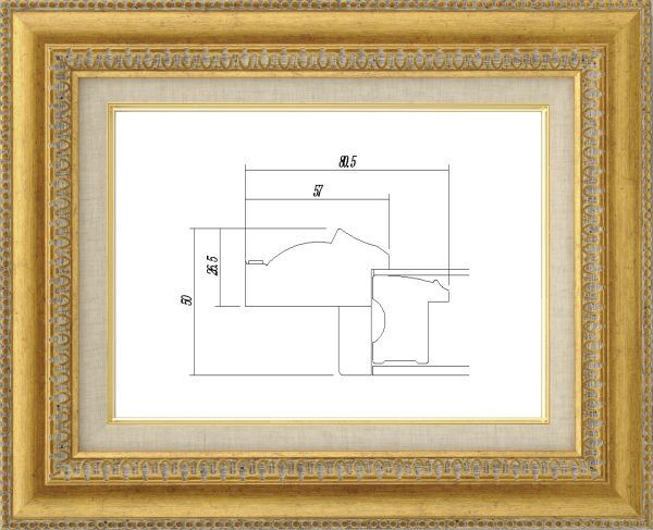 額縁 油絵/油彩額縁 アクリル付 9631 サイズ F8号 ゴールド 金拍卖
