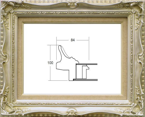 額縁 油絵/油彩 額縁 アクリル付 7802 サイズ SM シルバー 銀拍卖