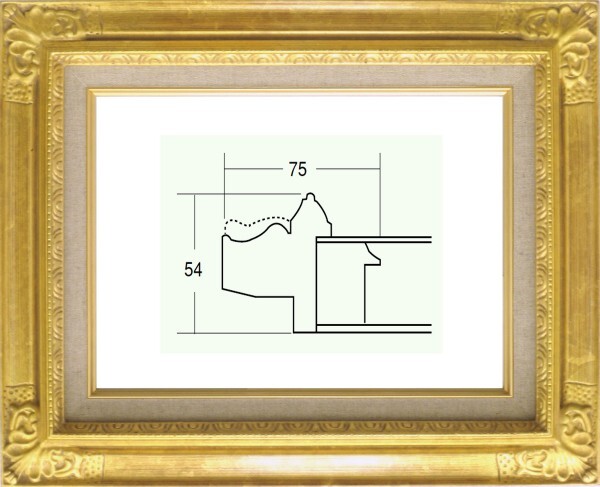 額縁 油絵/油彩額縁 成型フレーム 8904 F10号 ゴールド 金拍卖