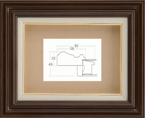 額縁 油絵/油彩額縁 木製フレーム UVカットアクリル付 7735 サイズ F15号 ブラウン 茶拍卖