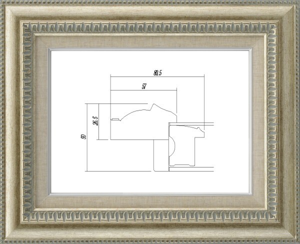 額縁 油絵/油彩額縁 アクリル付 9631 サイズ F8号 シルバー 銀拍卖