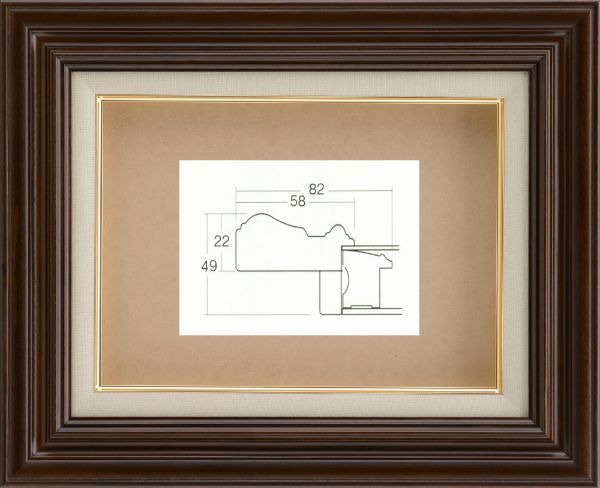 油絵用 額縁 木製フレーム 7735 サイズ F6号 ブラウン 茶拍卖