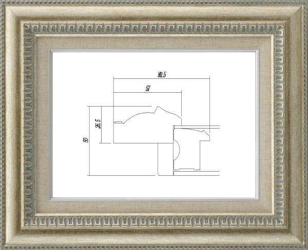 額縁 油絵/油彩額縁 アクリル付 9631 サイズ F10号 シルバー 銀拍卖