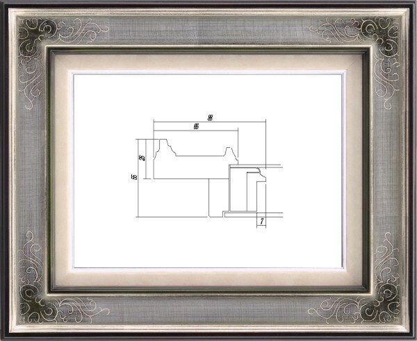 油絵/油彩額縁 木製フレーム 高級額縁 アクリル付 7102 サイズ F10号 シルバー拍卖