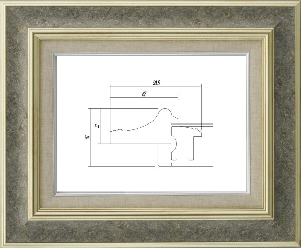 額縁 油絵/油彩額縁 UVカットアクリル付 8117 F15号 ストーングレー拍卖