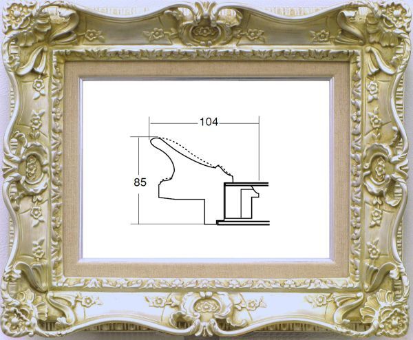 額縁 油絵/油彩 額縁 アクリル付 7805 サイズ F8号 シルバー 銀拍卖