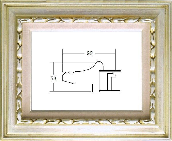 額縁 油絵/油彩額縁 成型フレーム アクリル付 7811 サイズ F4号 シルバー 銀拍卖