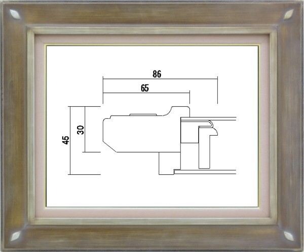 額縁 油絵/油彩額縁 樹脂製フレーム 高級額縁 フレーム アクリル付 7101 サイズ F8号 シルバー拍卖