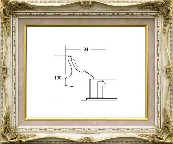 油絵用 額縁 アクリル付 7802 サイズ F10号 アンティークアイボリー拍卖