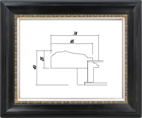 油絵/油彩額縁 木製フレーム 高級額縁 アクリル付 7100 サイズ F20号 鉄黒 ブラック拍卖