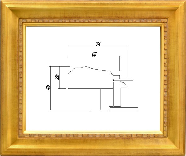油絵/油彩額縁 木製フレーム 高級額縁 アクリル付 7100 サイズ P30号 ゴールド拍卖