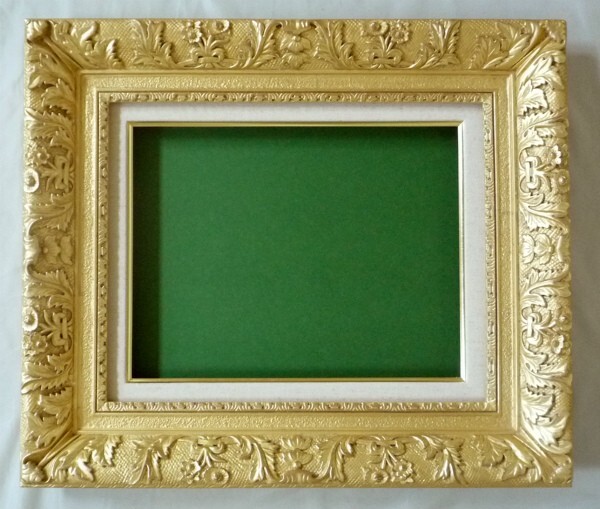 額縁 油絵/油彩額縁 成型フレーム アクリル付 7869 F15号 ゴールド 金拍卖