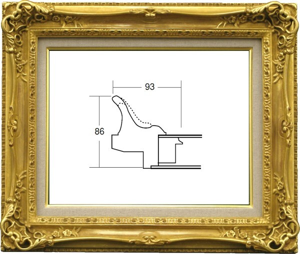 額縁 油絵/油彩額縁 木製フレーム 成型フレーム アクリル付 7840 サイズ SM ダークゴールド 金拍卖