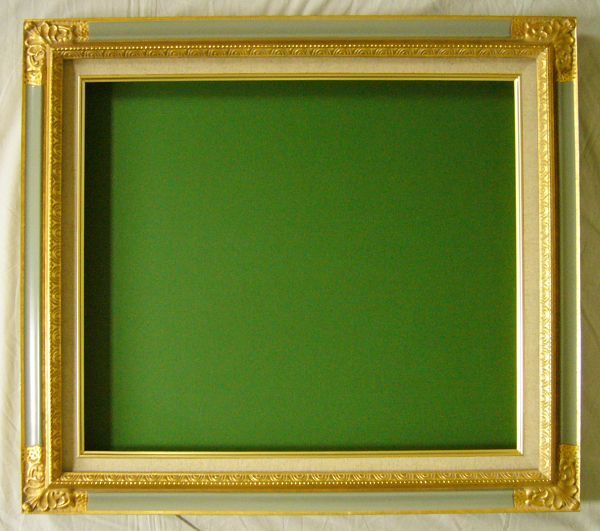 額縁 油絵/油彩額縁 成型フレーム 8904 F6号 ゴールド/グレー 金拍卖