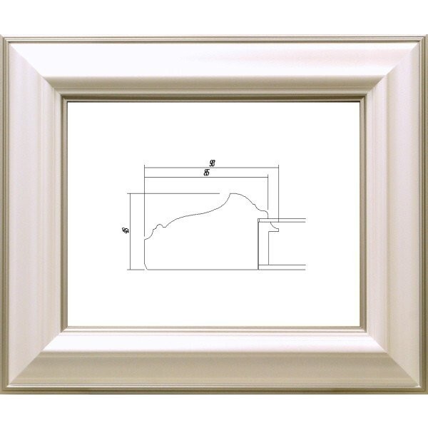 油絵/油彩額縁 樹脂製フレーム UVカットアクリル付 3479 サイズ F15号 パールホワイト拍卖