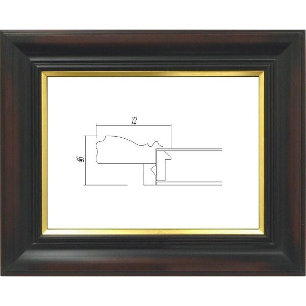 額縁 油絵/油彩額縁 樹脂製フレーム UVカットアクリル付 7714 サイズ F4号 赤鉄拍卖