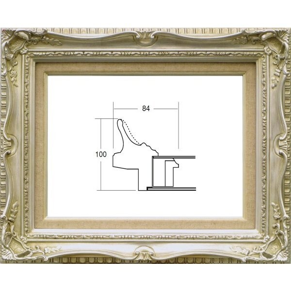 額縁 油絵/油彩額縁 成型フレーム アクリル付 7802 サイズ F3号 シルバー 銀拍卖