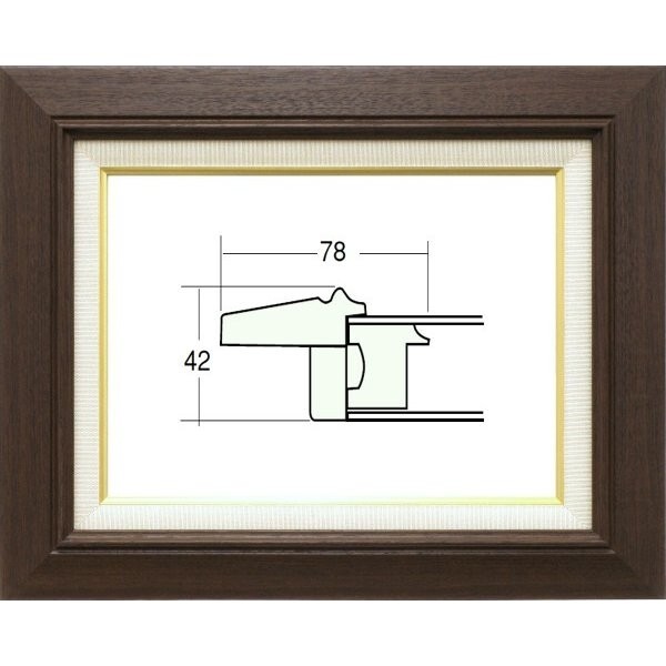 油絵/油彩額縁 木製フレーム 3427 UVカットアクリル付 サイズ F20号 ブラウン拍卖