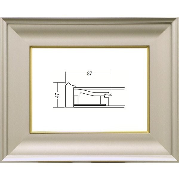 額縁 油絵/油彩額縁 木製フレーム 3407 アクリル付き サイズ F4号 シャンパン ゴールド拍卖