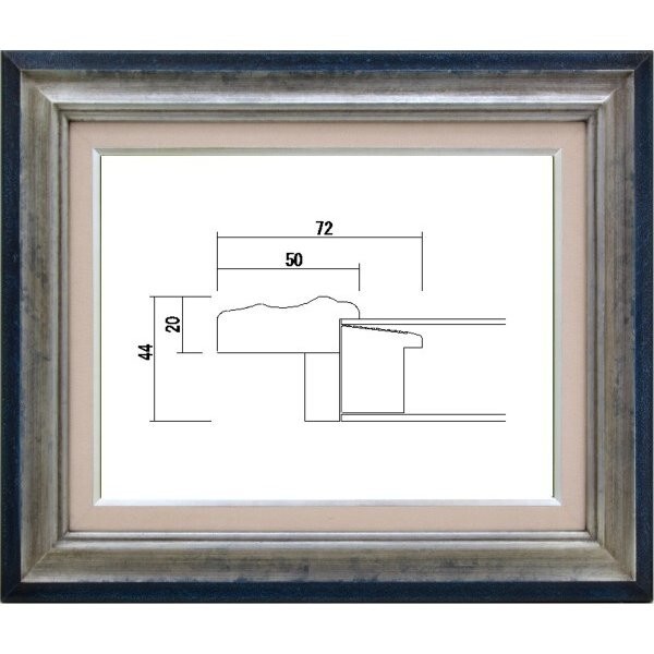 額縁 油絵/油彩額縁 木製フレーム アクリル付 7740 サイズ F20号 シルバー拍卖