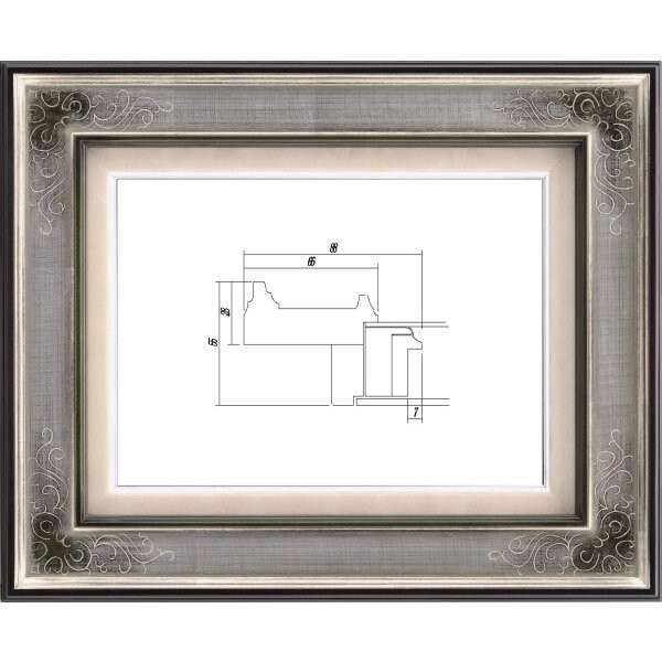 油絵/油彩額縁 木製フレーム 高級額縁 アクリル付 7102 サイズ F8号 シルバー拍卖