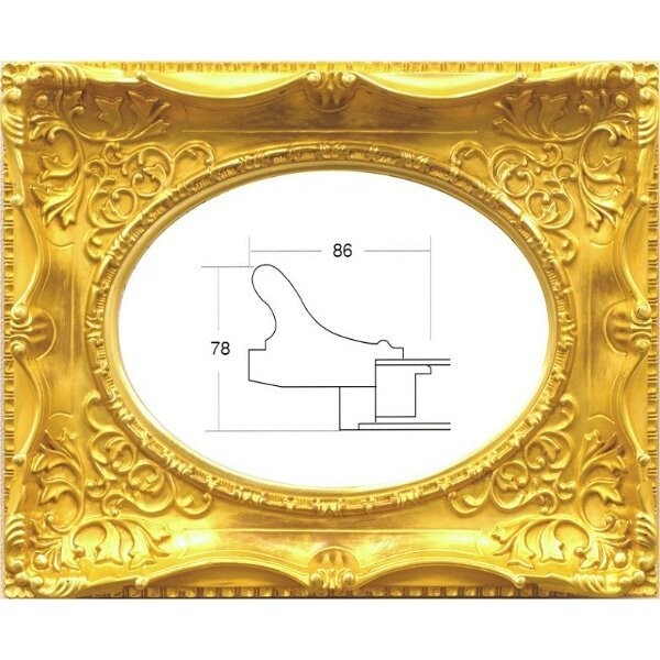 油絵/油彩額縁 木製フレーム 成型フレーム アクリル付 7826 サイズ F10号 ゴールド 金拍卖