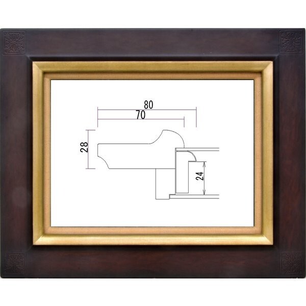 油絵/油彩額縁 木製フレーム 高級額縁 アクリル付 7103 サイズ P6号 アッシュブラウン拍卖