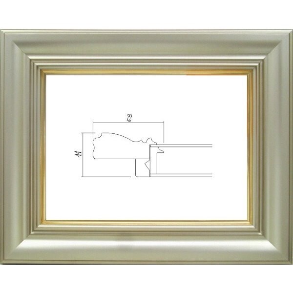 油絵/油彩額縁 樹脂製フレーム 3476 UVカットUVカットアクリル付 サイズ P10号 パールゴールド 金拍卖