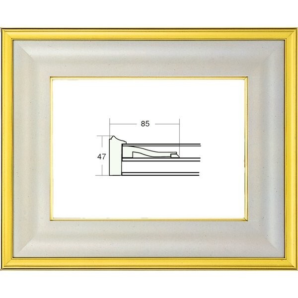 額縁 油絵/油彩額縁 木製フレーム UVカットアクリル付 3411 サイズ F8号 金泥 ゴールド拍卖