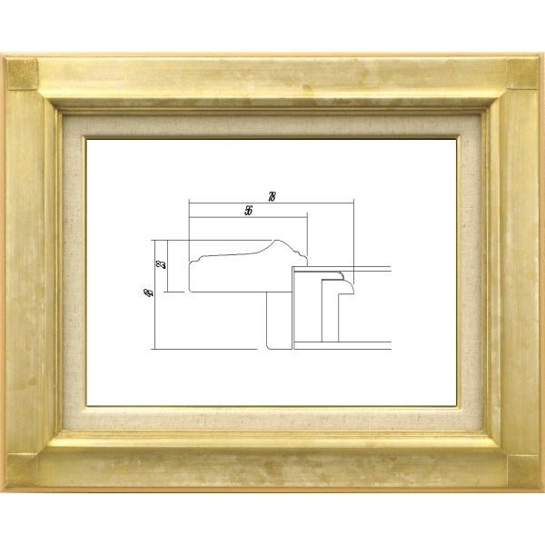 額縁 油絵/油彩額縁 木製フレーム 7722 サイズ F30号 ホワイトゴールド拍卖