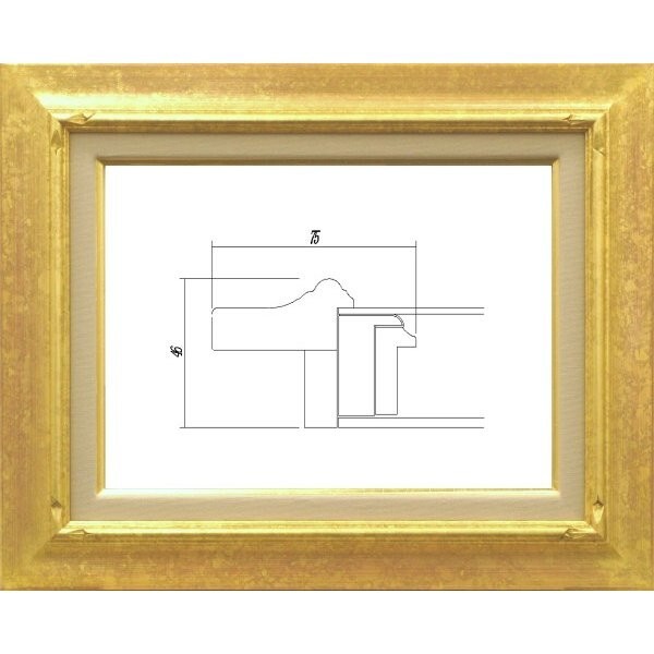 額縁 油絵/油彩額縁 木製フレーム 7717 サイズ P6号 ゴールド 金拍卖