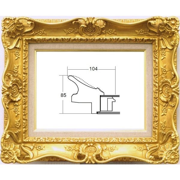 油絵/油彩額縁 成型フレーム アクリル付 7805 サイズ P30号 ゴールド 金拍卖