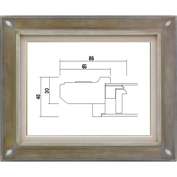額縁 油絵/油彩額縁 樹脂製フレーム 高級額縁 フレーム アクリル付 7101 サイズ F6号 シルバー拍卖