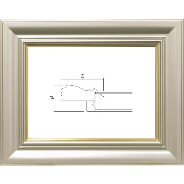額縁 油絵/油彩額縁 樹脂製フレーム 3476 UVカットUVカットアクリル付 サイズ F3号 シャンペンゴールド 金拍卖